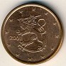 Euro - 5 Euro Cent - Finland - 1999 - Copper Plated Steel - KM# 100 - Obv: Rampant lion left surrounded by stars, date at left Rev: Denomination and globe - 0